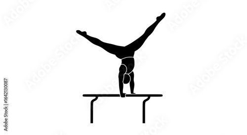 Person on parallel bars black and white