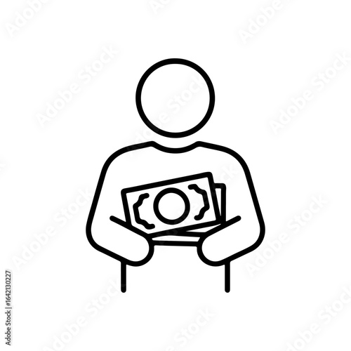 line icon counting money vector on white background
Vector line icon on white background