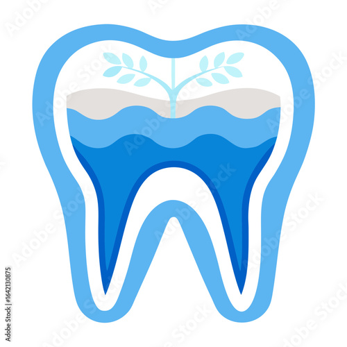 Minimalist Tooth Cross-Section Vector for Oral Health