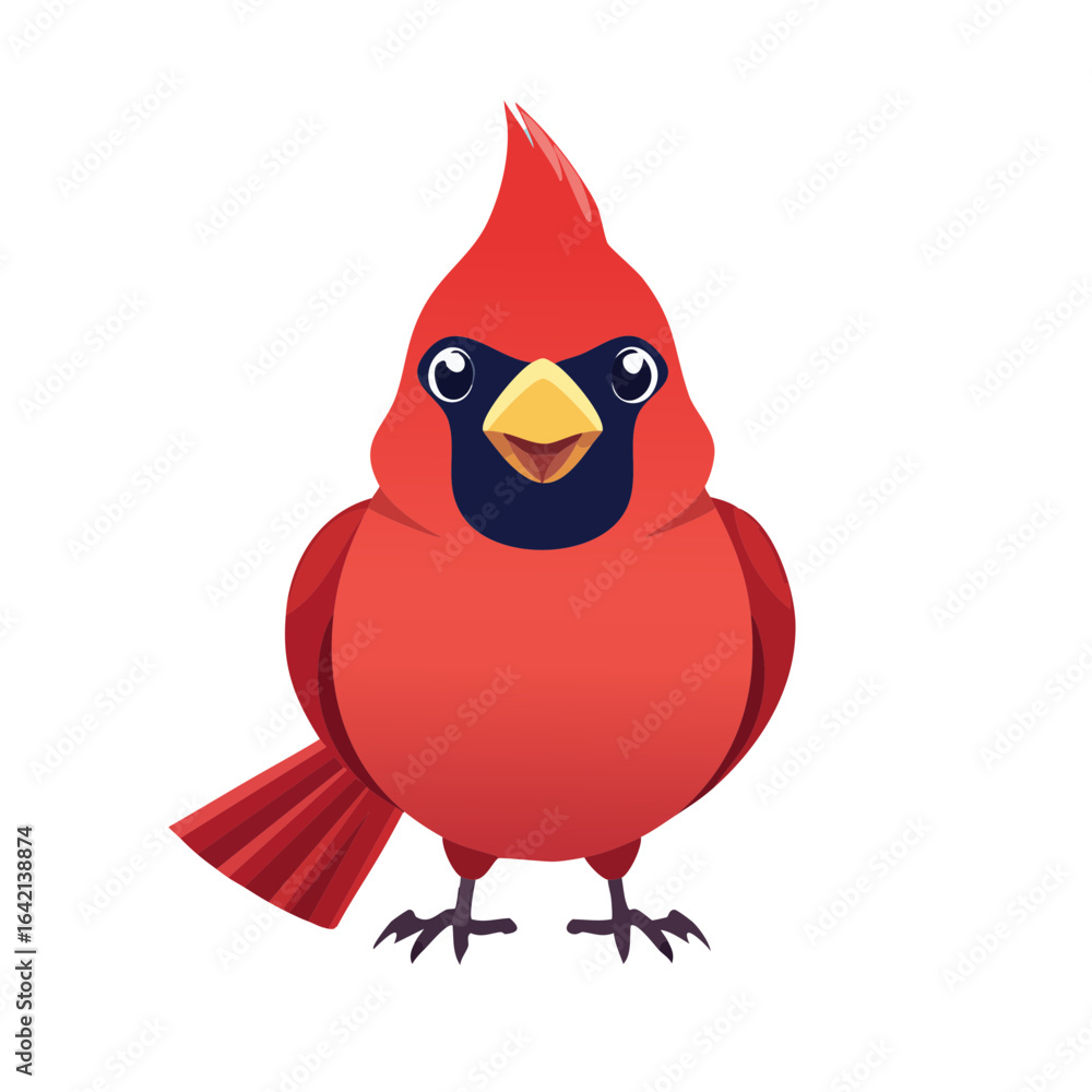 Fototapeta premium Cardinal Red Bird Isolated on a Transparent Background