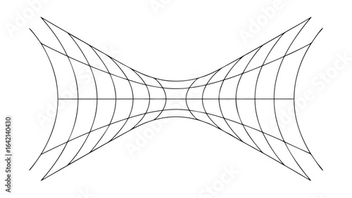 Abstract geometric black lines on white background forming a symmetrical artistic shape