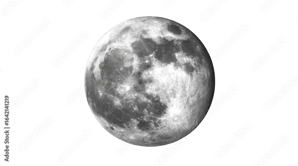 Naklejka premium Moon, white background, png, transparent