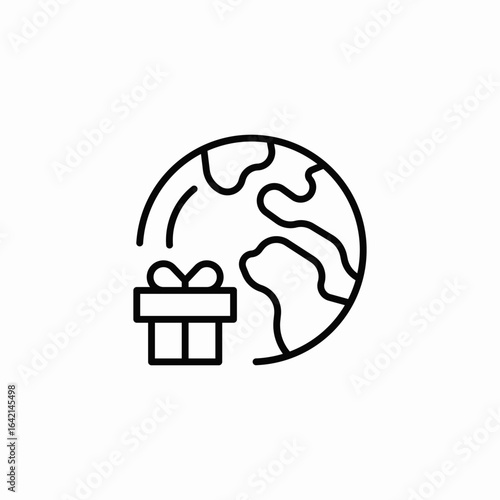 worldwide present icon sign vector