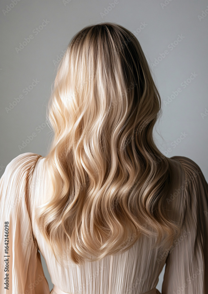 Naklejka premium Platinum Blonde Top Knot: A Sleek and Simple Hairstyle