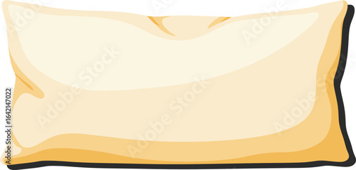 Rectangular beige pillow cushion for home decor and comfort vector illustration design 