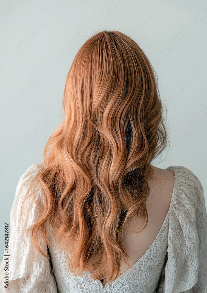 Fototapeta premium Copper Waves: Long, Wavy Hair
