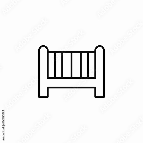 baby crib icon sign vector