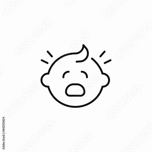 toddler tears icon sign vector