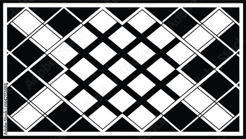 Abstract geometric design featuring intersecting lines and repeating square patterns