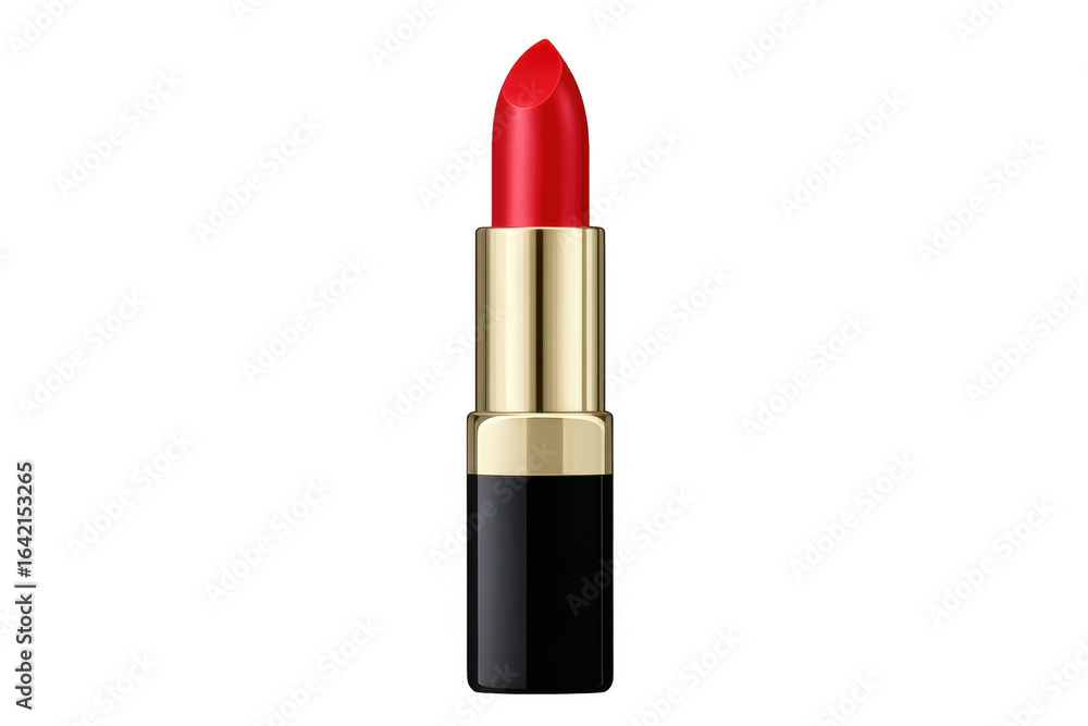 Red lipstick standing on transparent background representing beauty and cosmetics Red lipstick standing on transparent background representing beauty and cosmetics