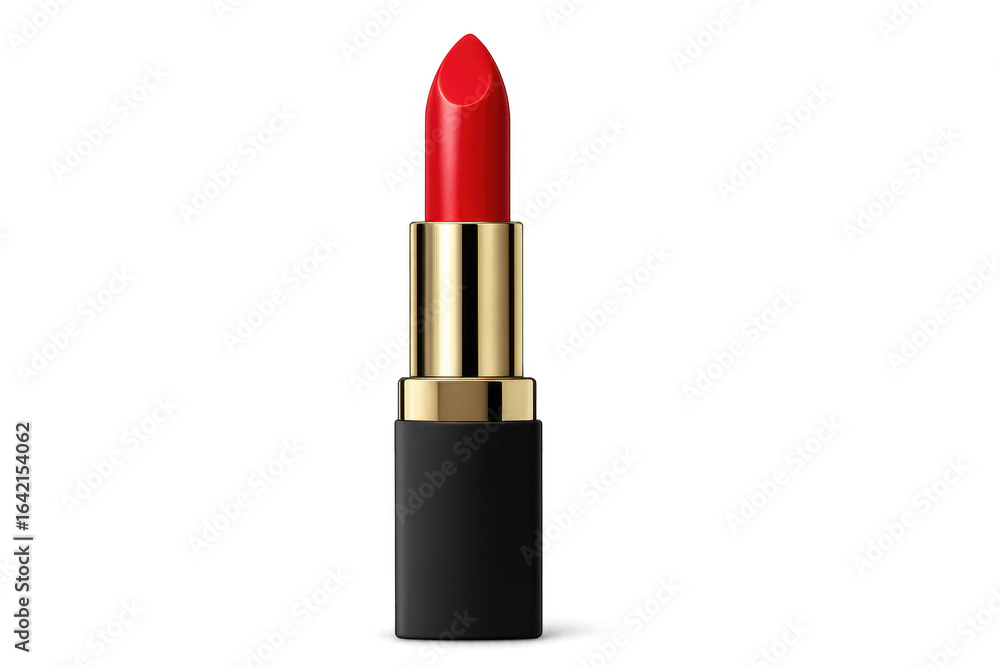 Red lipstick standing on transparent background representing beauty and cosmetics Red lipstick standing on transparent background representing beauty and cosmetics