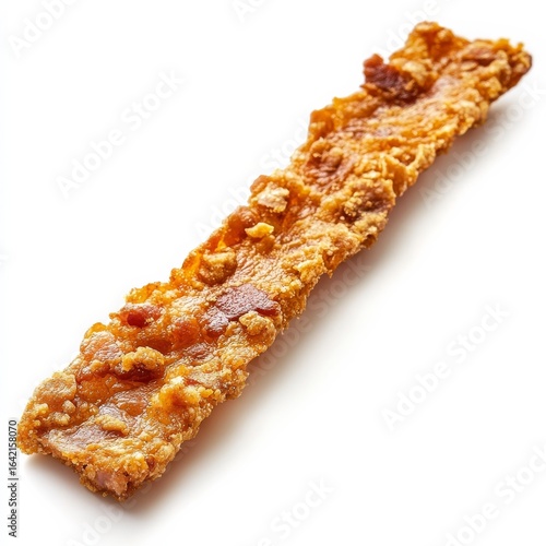 Crunchy bacon, white ground.
