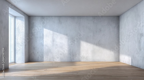 Empty Room with Natural Light and Wooden Floor  Perfect for Interior Design Mockups and Backgrounds