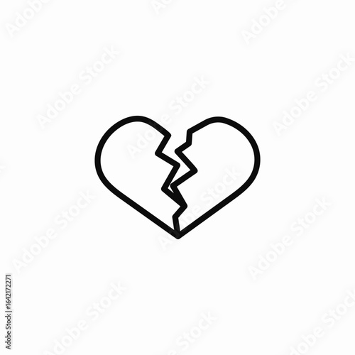 heart break icon sign vector