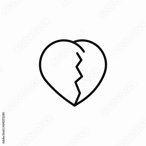 heart breaking icon sign vector