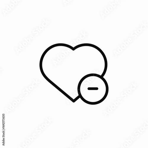 heart removal icon sign vector
