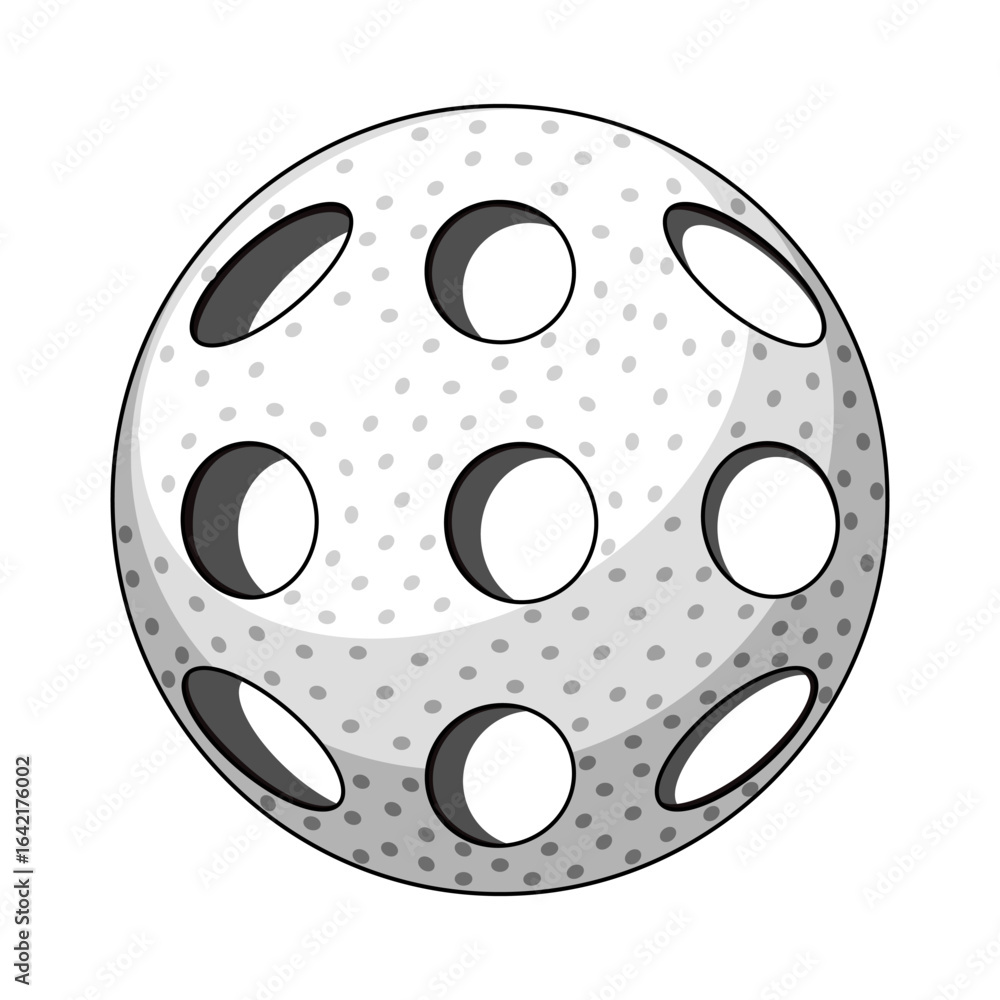 Fototapeta premium Pickleball ball equipment for game in monochrome technique vector illustration 