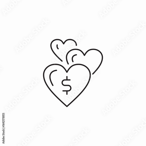money affection icon sign vector