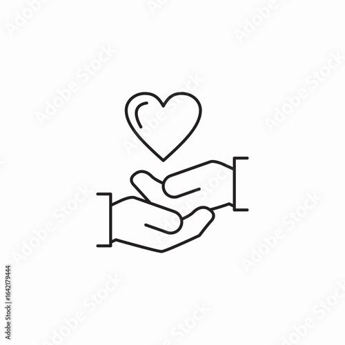 receiving love icon sign vector