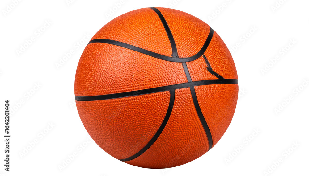 Fototapeta premium Basketball PNG, Realistic Orange Sports Ball with Texture and Lines, Transparent Background, Indoor and Outdoor Game Equipment