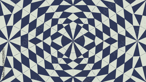 Abstract geometric pattern with repeating triangles and diamond shapes on a muted background
