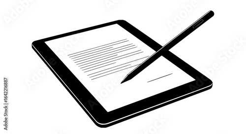 Real Estate Digital Contract Signing Online Property Agreement, E-Signature, Legal Document Flat Design Vector Illustration