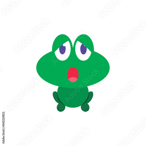Surprised Green Frog. Vector