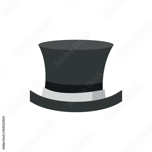 Grey formal top hat. Vector