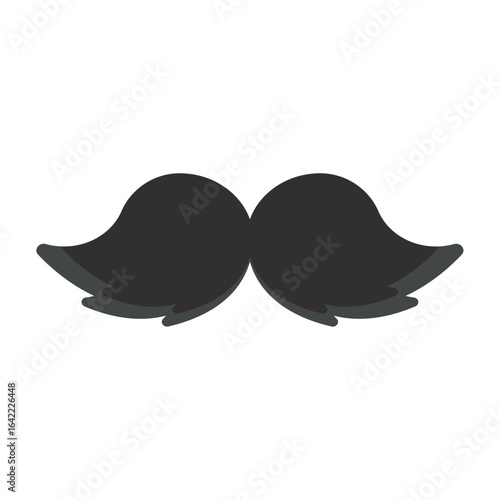 Black mustache with shadow. Vector
