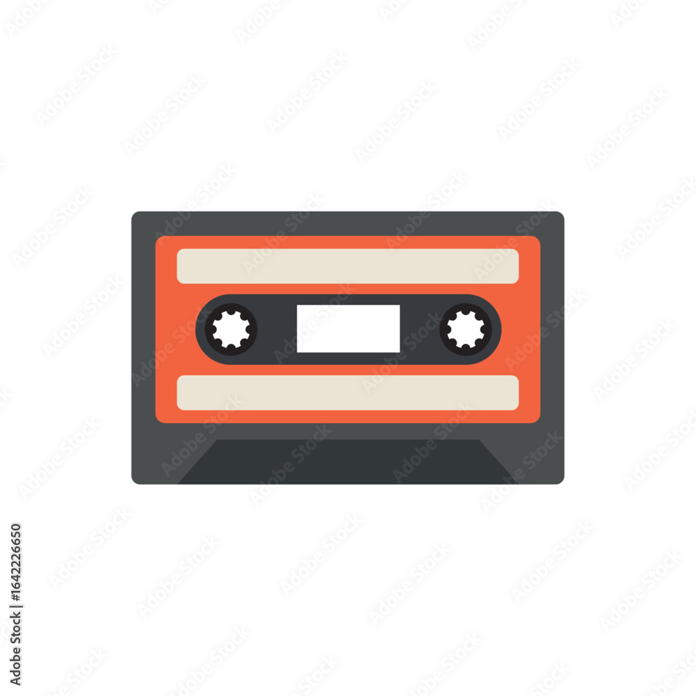 Obraz premium Orange cassette tape. Vector