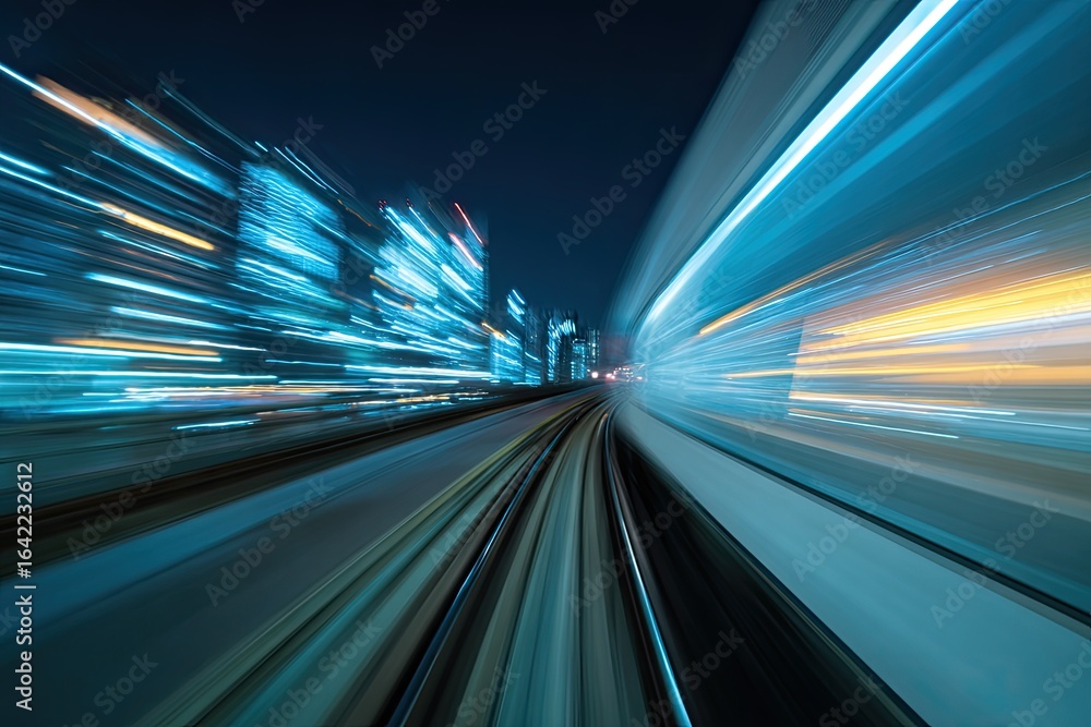 Obraz premium City lights blur in motion