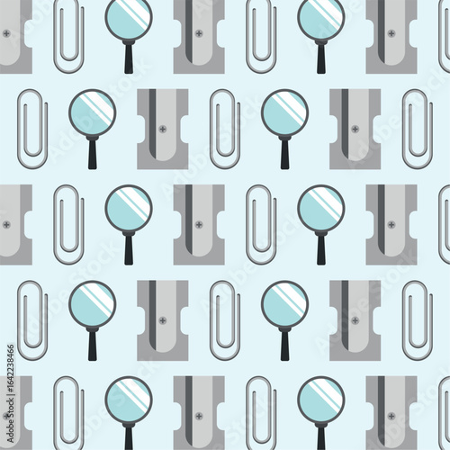 Wallpaper Mural Office supplies pattern. Vector Torontodigital.ca