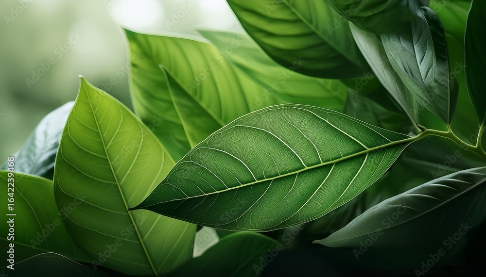 Fototapeta premium each leaf with its unique shape and texture adds depth and movement to the scene