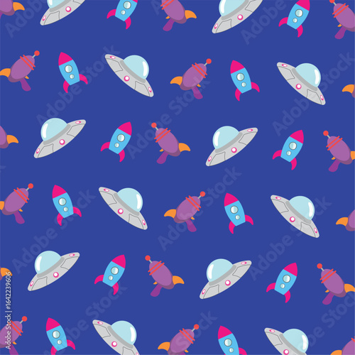 Space adventure pattern. Vector