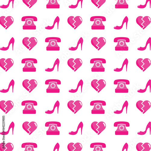 Romantic breakup pattern. Vector