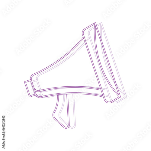 Outlined megaphone icon. Vector