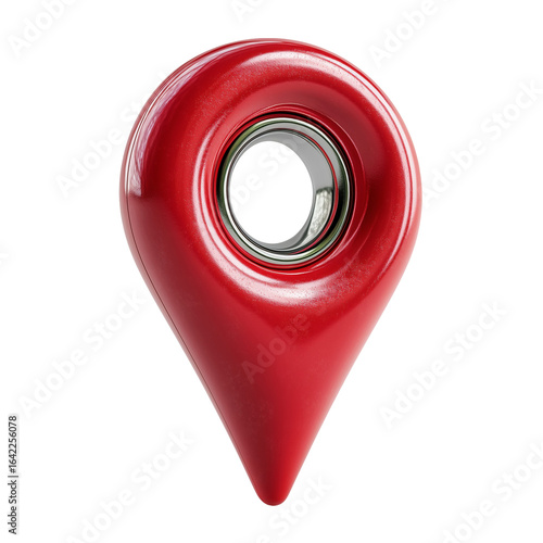 Red location pin icon gps map pointer navigation symbol travel destination sign isolated on transparent background 