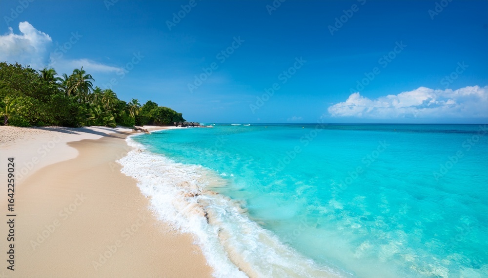 Fototapeta premium beautiful beach shore with clear blue water
