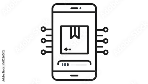 Smartphone package delivery illustration