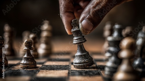 Chess player moving piece