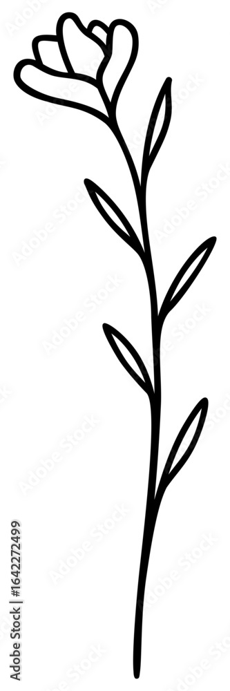 Obraz premium Flower | Floral Line Art | Vector Botanical Artwork