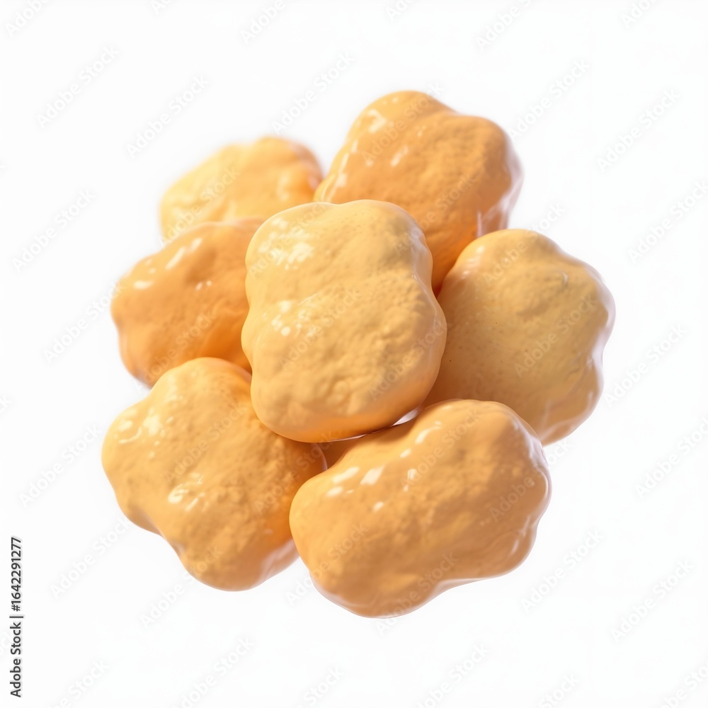 Fototapeta premium 3d icon chicken nuggets isolated on white background fast food neurodiversity autism ADHD sensory processing awareness inclusion
