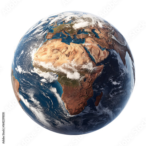 Earth africa europe globe planet world continents geography illustration isolated on transparent background 