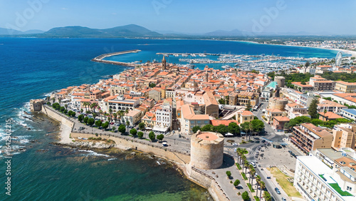 Photos Aerial view of Alghero, a fortified city founded by the Genoese on the northwest