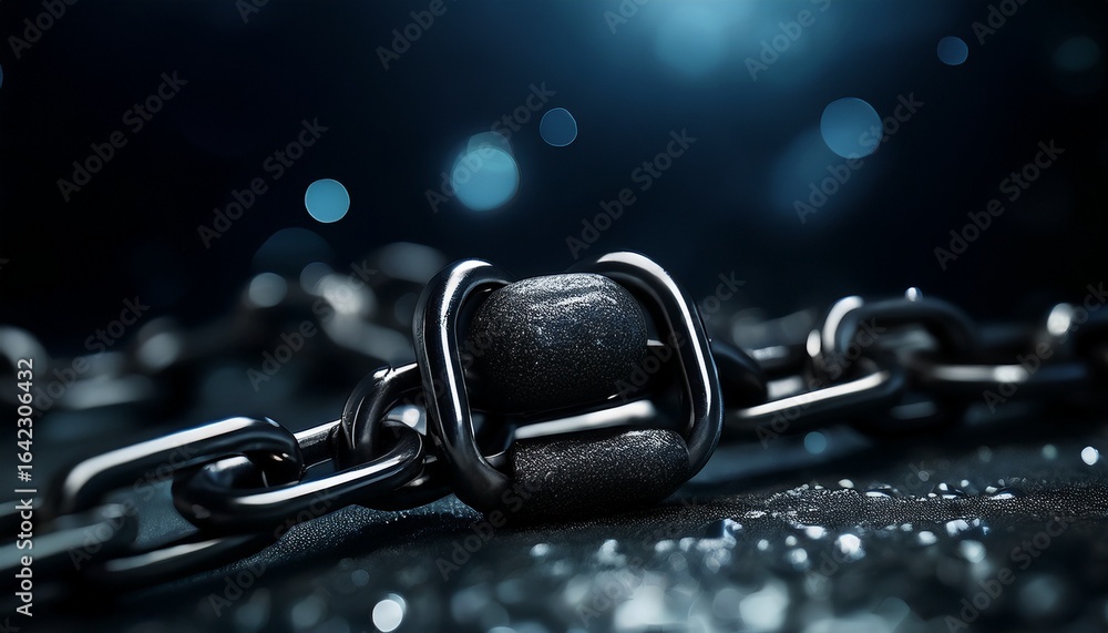 elegant black chain sparkling against dramatic background style elegant black chain sparkling against dramatic background style