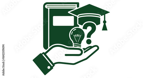 Education concept in hand Scholarship question and idea