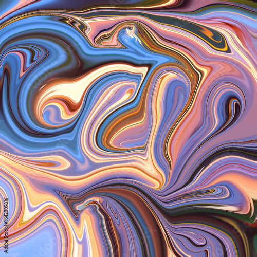 Flowing marble-style abstract in blue, peach, and cream tones, blending colors into a vivid swirl perfect for modern art, fashion, and digital backgrounds.