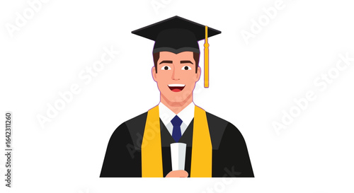 Graduate celebrating with diploma