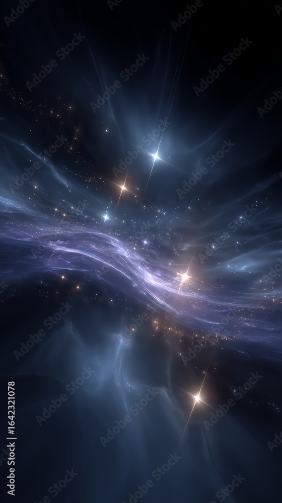 Fototapeta premium Abstract Cosmic Nebula Displaying Colors In Space