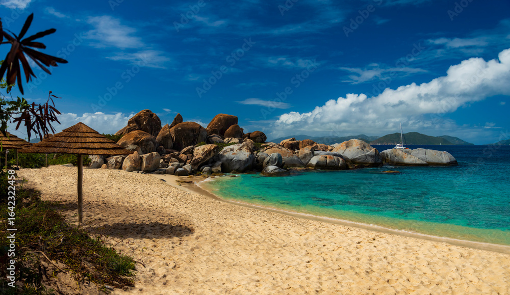 Naklejka premium The Baths, a beautiful, rocky beach in Virgin Gorda